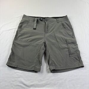 prAna Shorts Mens Size 34 Gray Cargo Stretch Zion Belted Hiking Outdoor
